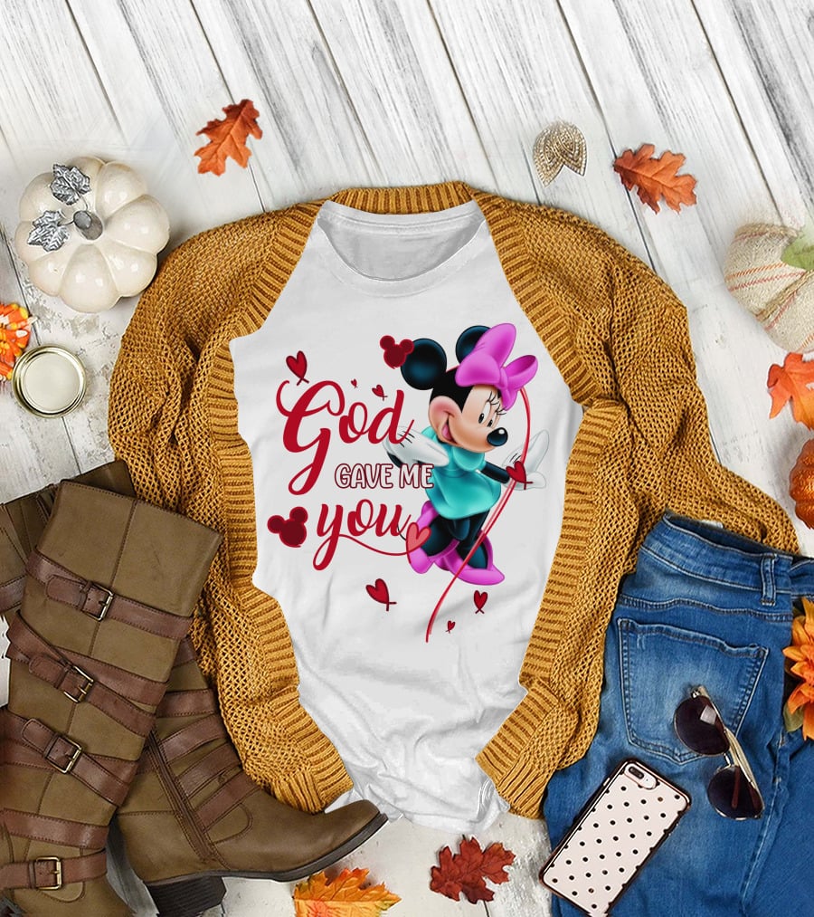 Minnie God Gave Me You Hearts And Bows T-Shirt
