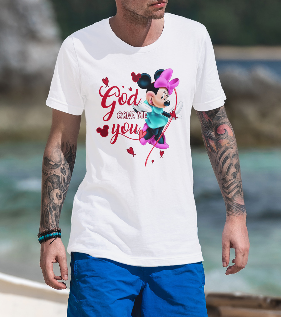 Minnie God Gave Me You Hearts And Bows T-Shirt