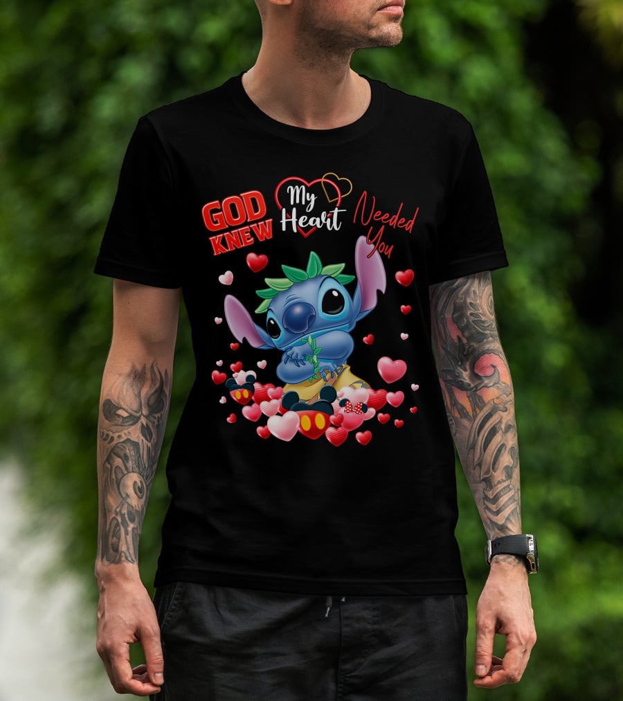 God Knew My Heart Needed You Stitch Hearts T-Shirt