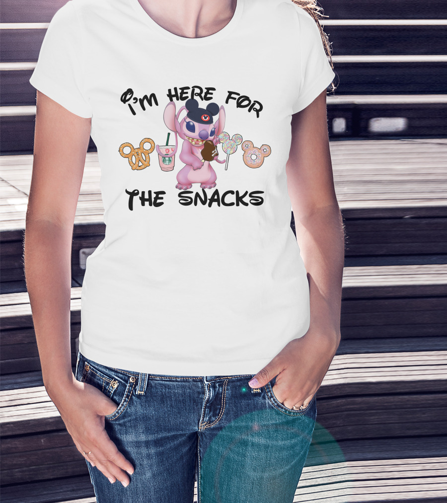 I'm Here For The Snacks Stitch Disney-Inspired Mouse Ears Treats T-Shirt