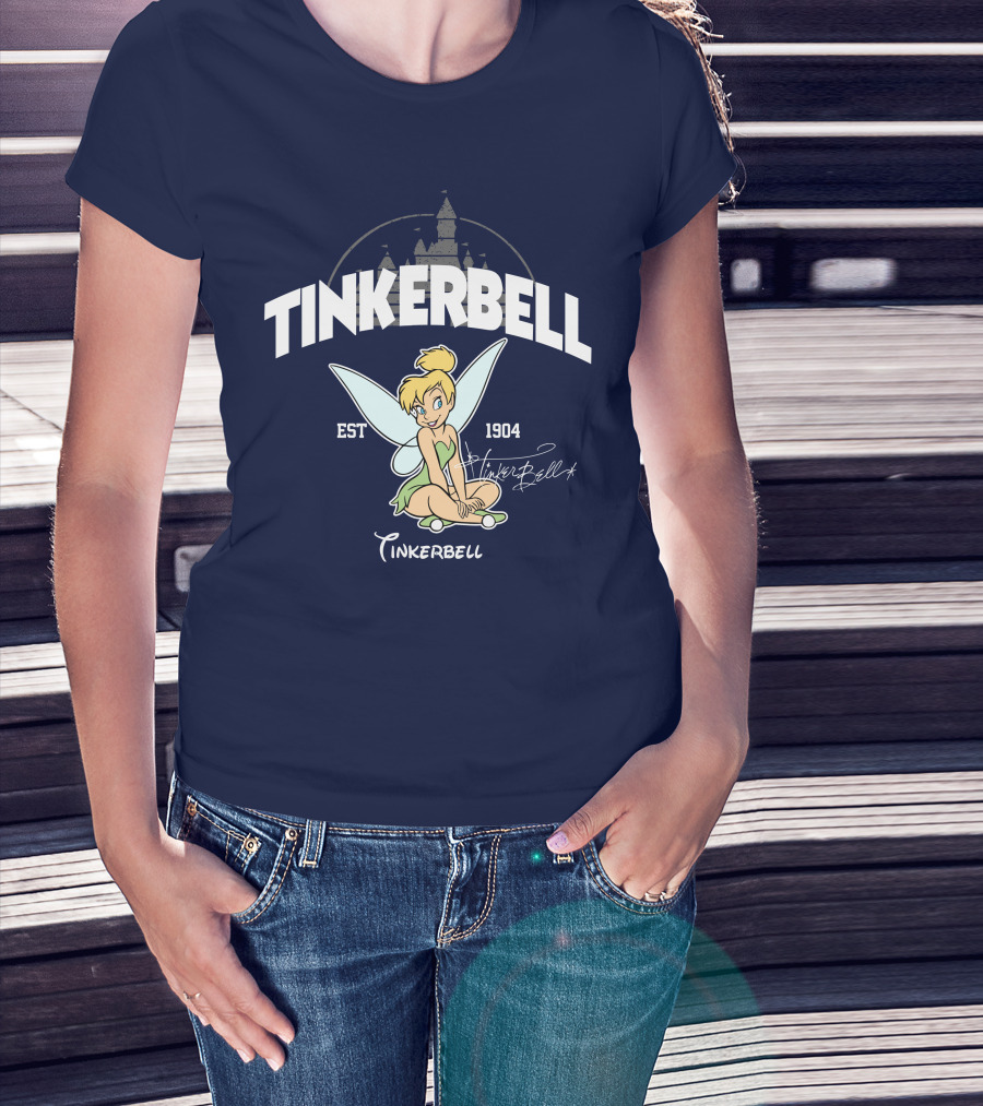 Tinkerbell Est 1904 Castle Background Disney Classic T-Shirt