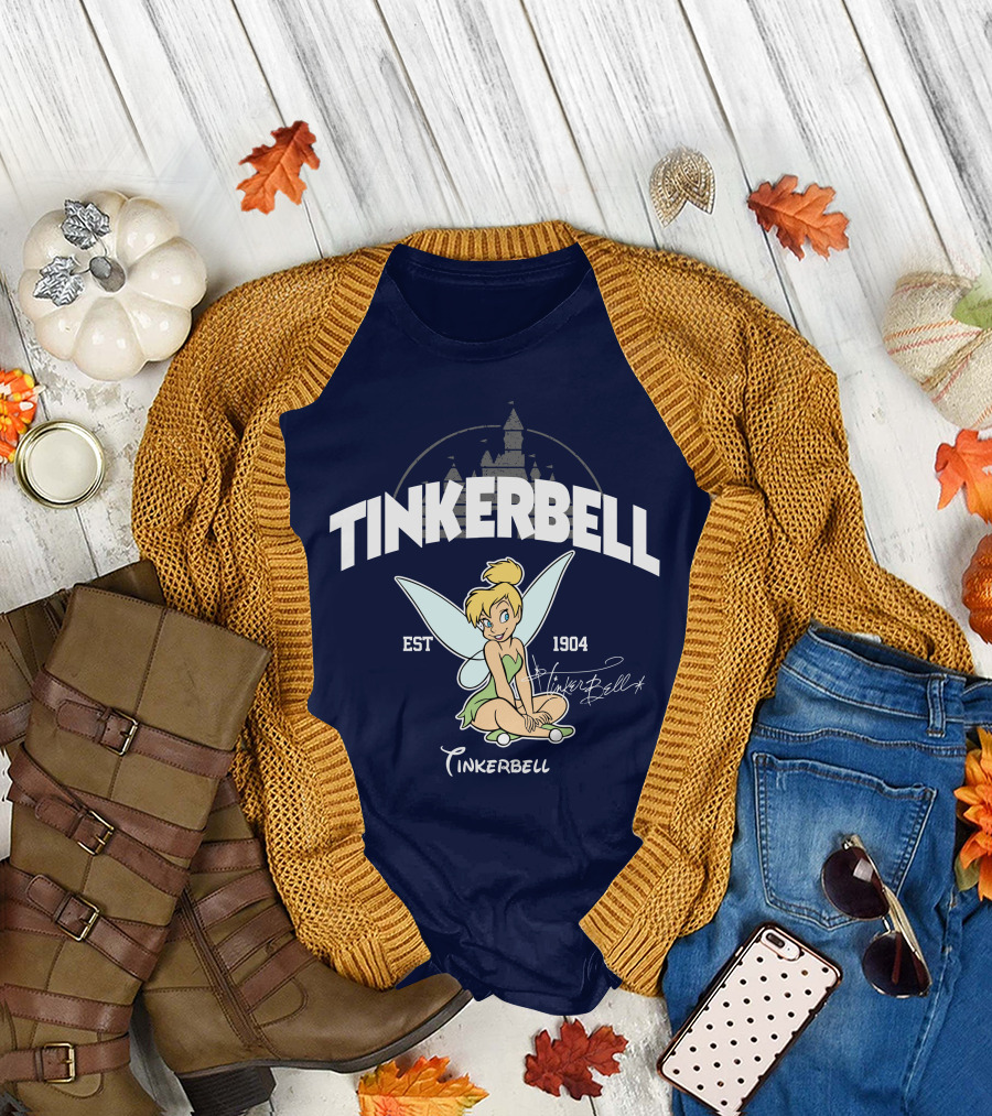 Tinkerbell Est 1904 Castle Background Disney Classic T-Shirt