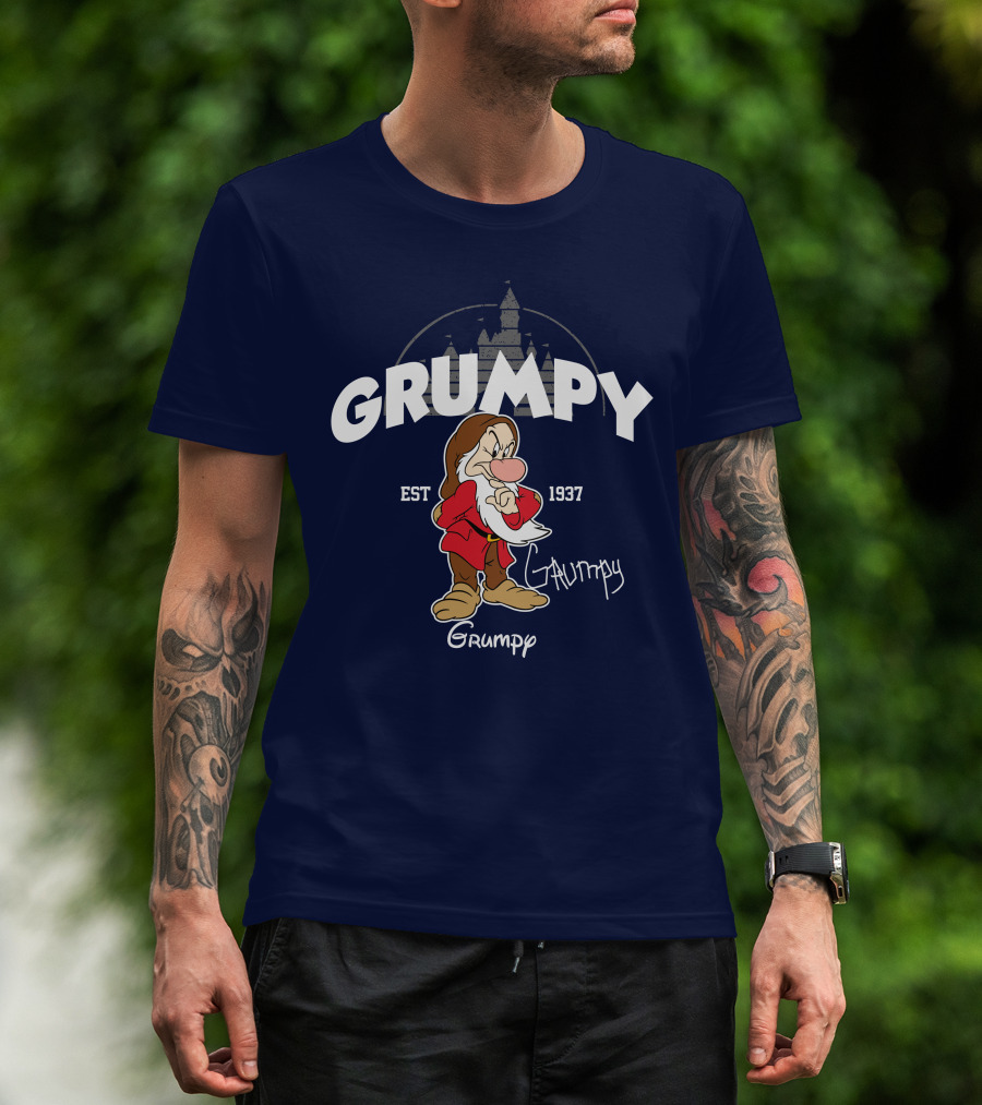 Grumpy Est 1937 Disney Castle Dwarf Snow White T-Shirt