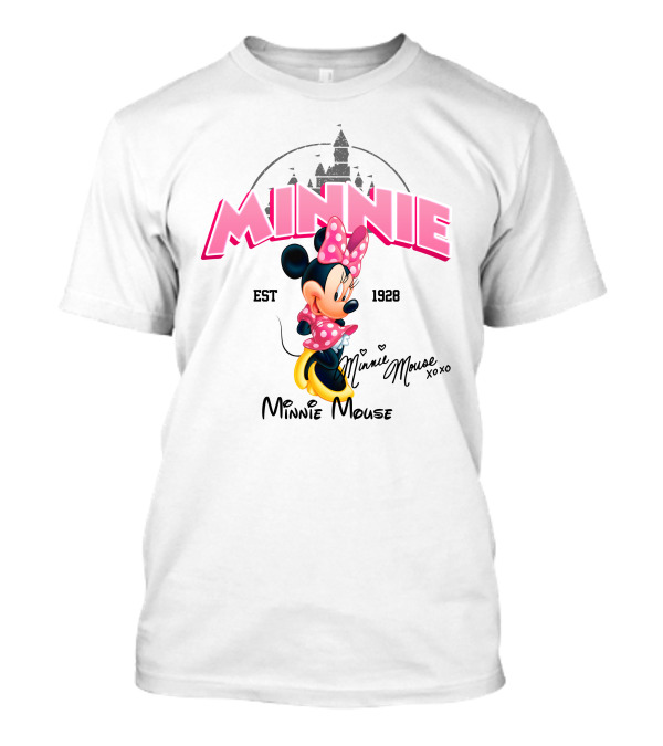 Minnie Mouse Est 1928 Disney Castle Background Xoxo T-Shirt