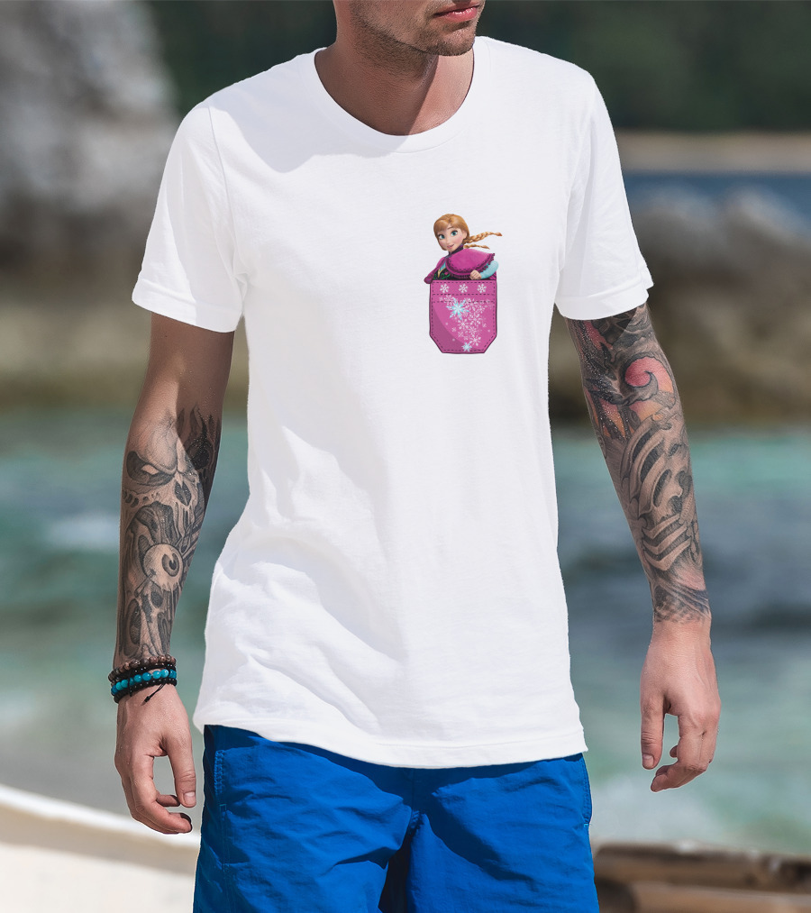 Anna Frozen Snowflake Pocket T-Shirt