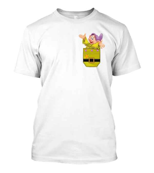Dopey Seven Dwarfs Pocket Cartoon Character Disney T-Shirt