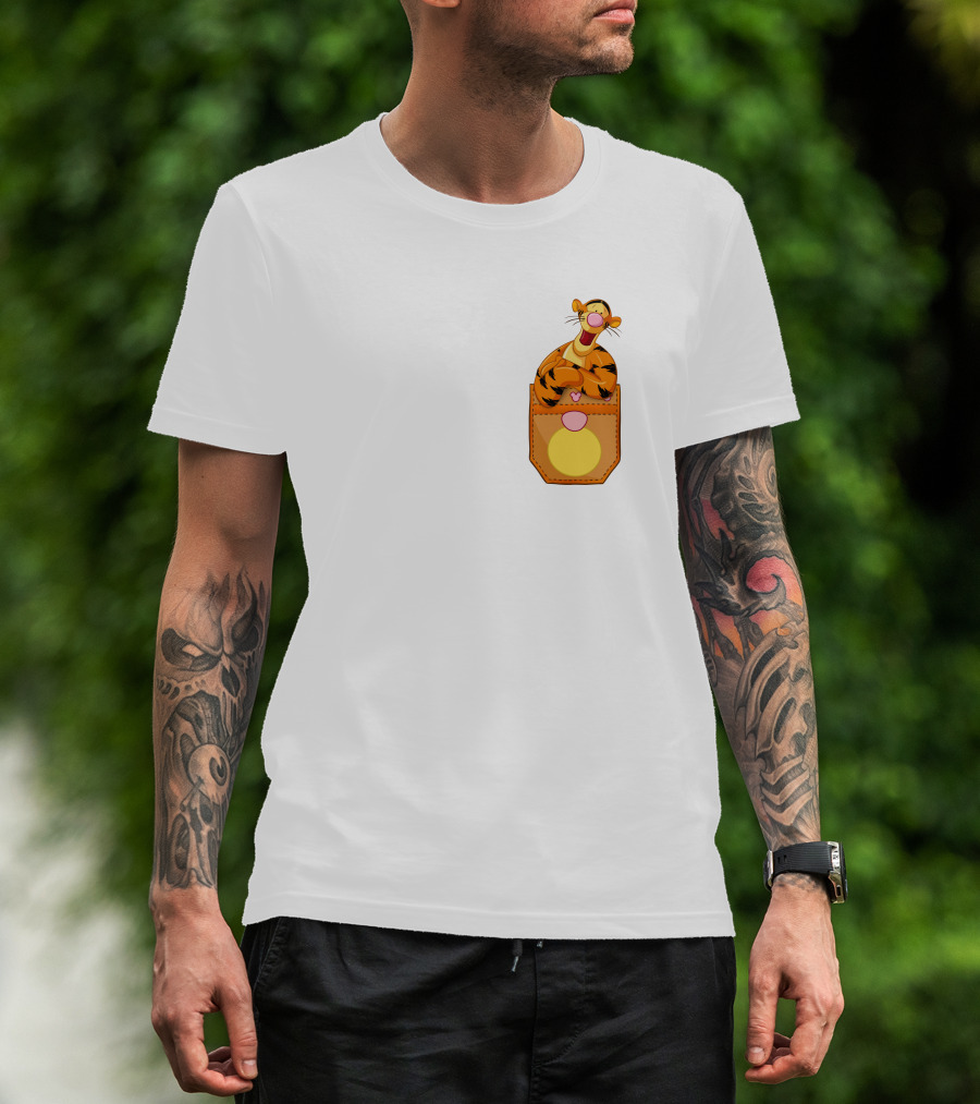 Tigger In Pocket Disney Winnie The Pooh Character T-Shirt