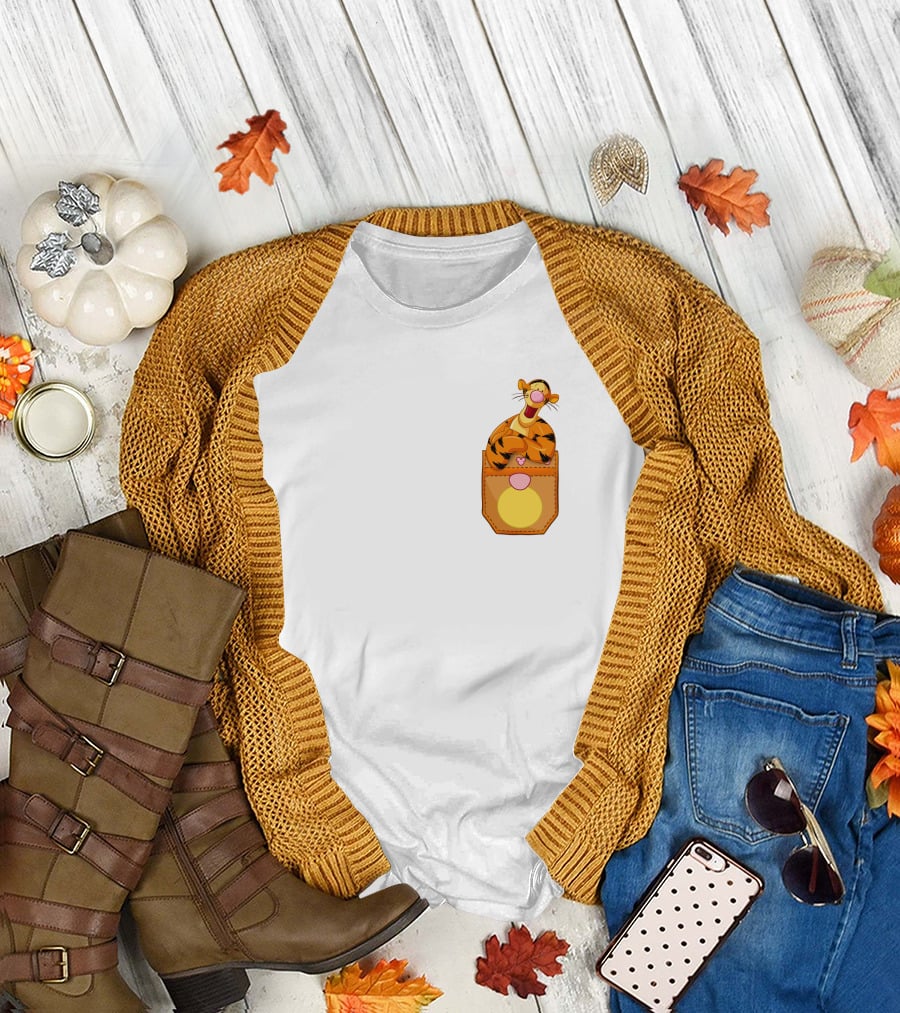Tigger In Pocket Disney Winnie The Pooh Character T-Shirt