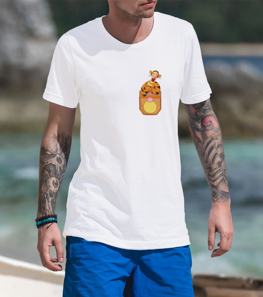Tigger In Pocket Disney Winnie The Pooh Character T-Shirt