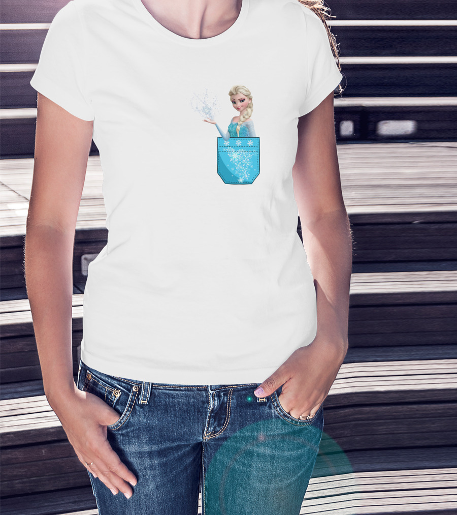 Elsa Pocket Magic Snowflakes Frozen Disney T-Shirt
