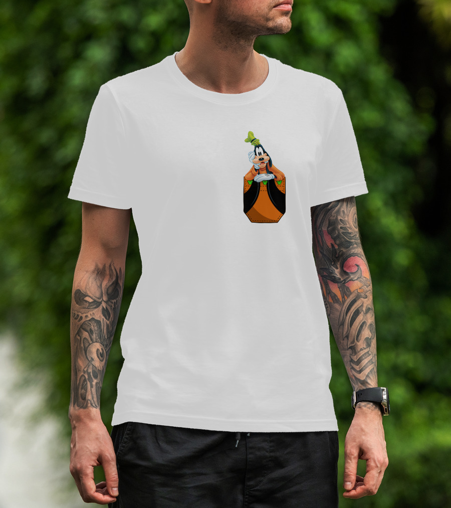 Goofy Disney Character In Pocket Style T-Shirt