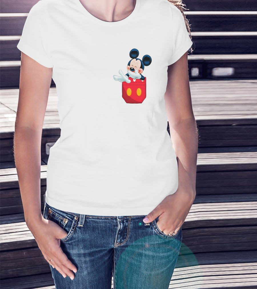 Mickey Mouse Red Pocket T-Shirt