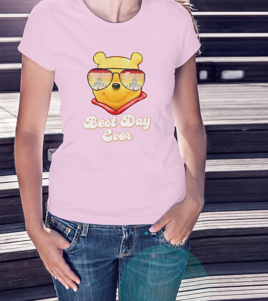 Best Day Ever Pooh Sunglasses Castle T-Shirt