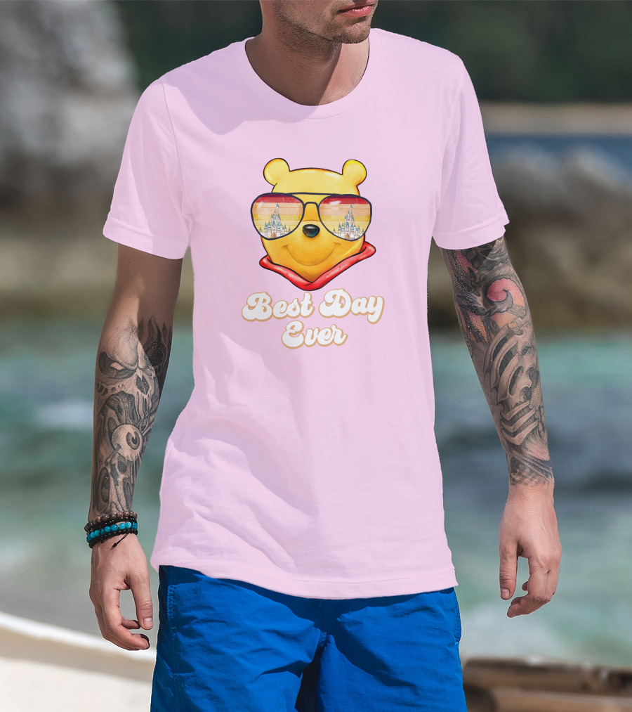 Best Day Ever Pooh Sunglasses Castle T-Shirt