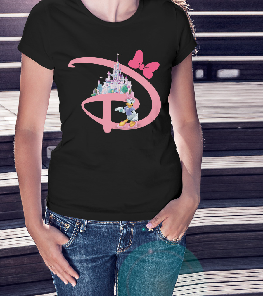 Daisy Duck Pink Disney Castle Bow T-Shirt