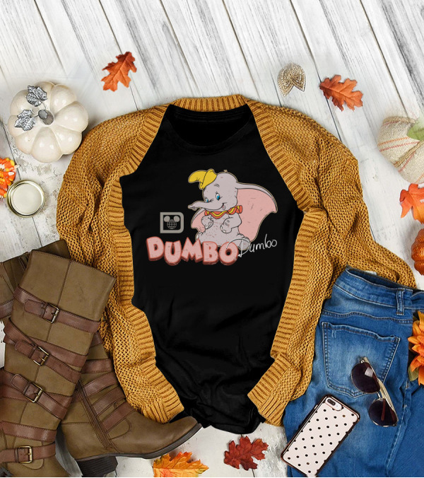 Dumbo Disney Classic Character Vintage Style With Mickey Mouse T-Shirt