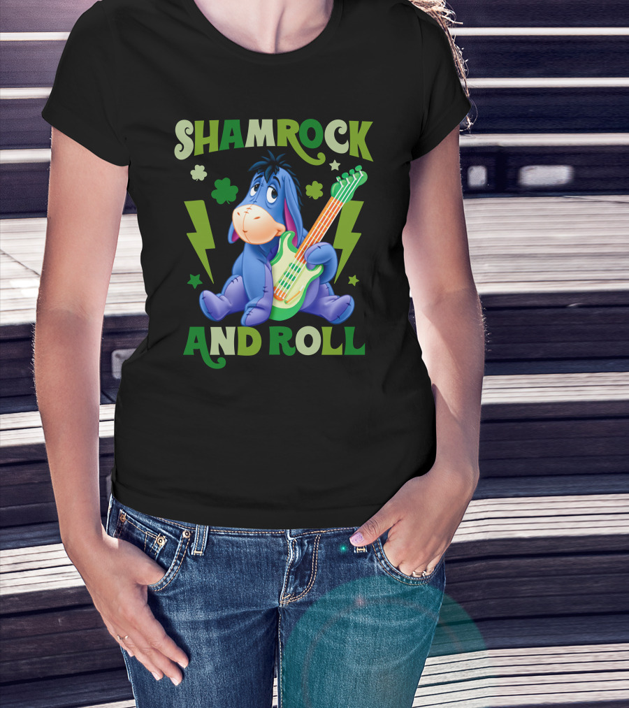 Eeyore Shamrock And Roll T-Shirt