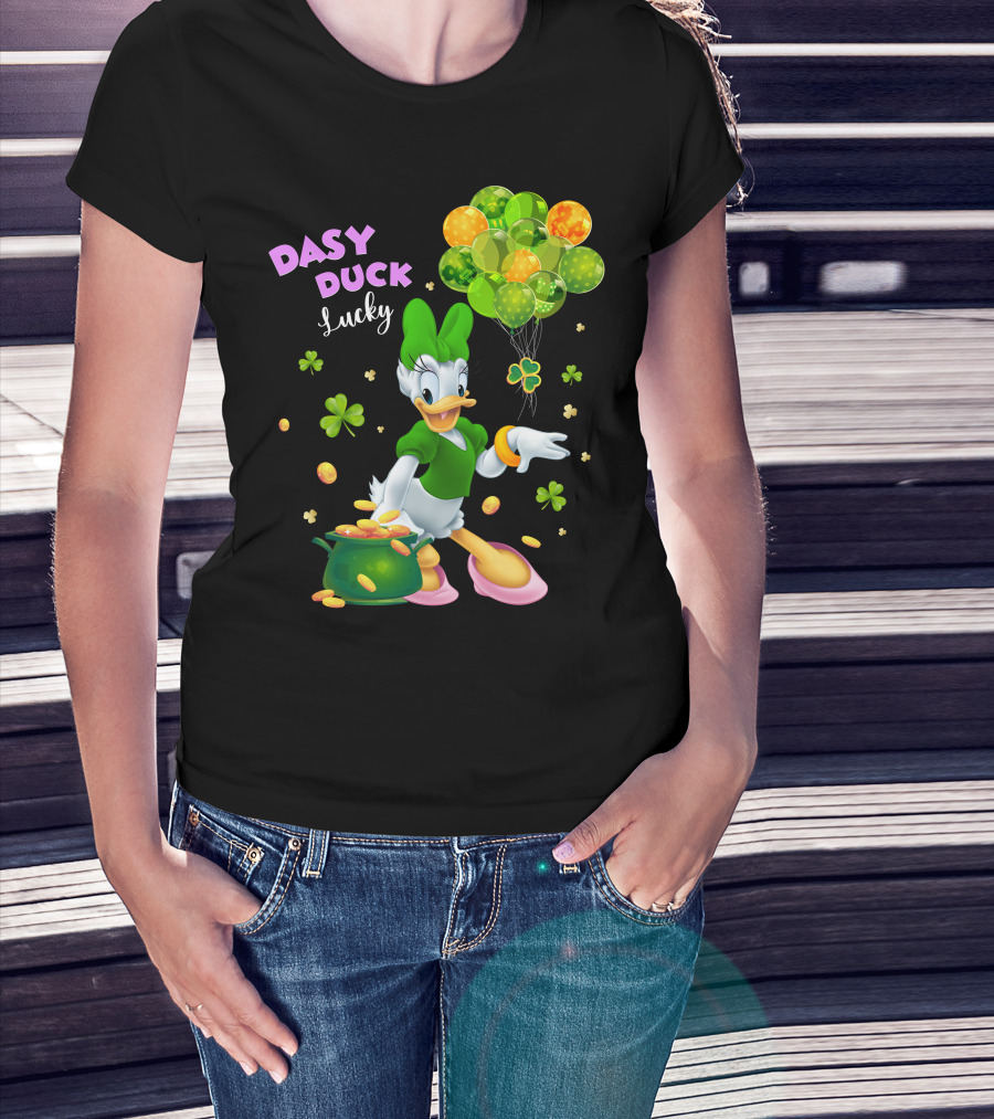 Daisy Duck Lucky St. Patrick's Day Balloons And Shamrocks T-Shirt