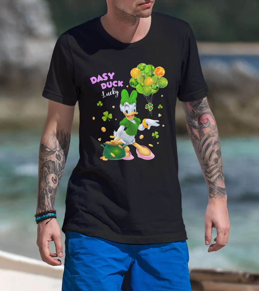 Daisy Duck Lucky St. Patrick's Day Balloons And Shamrocks T-Shirt
