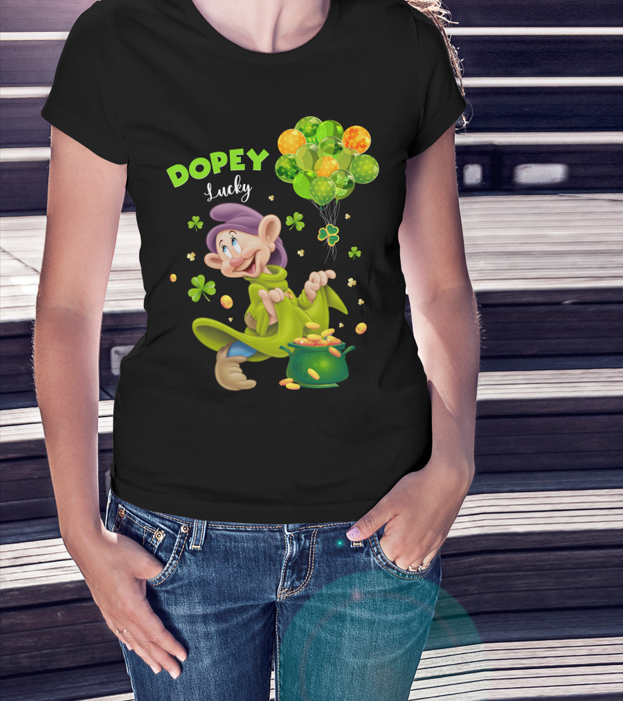 Dopey Lucky Balloons And Coins With Shamrock T-Shirt