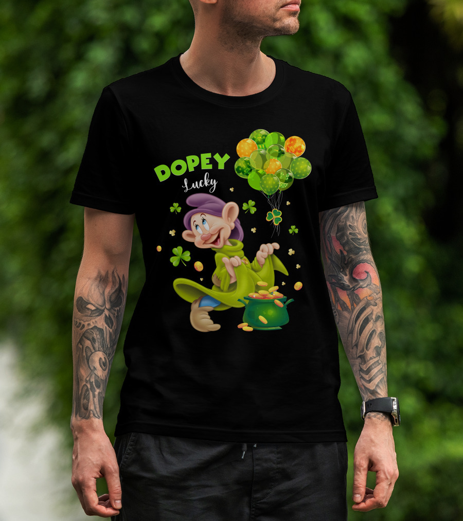 Dopey Lucky Balloons And Coins With Shamrock T-Shirt