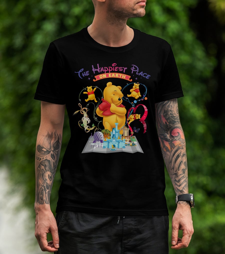 The Happiest Place On Earth Winnie The Pooh Disney Theme Park Adventure T-Shirt