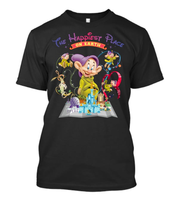 The Happiest Place On Earth Dopey Disney World Magic Kingdom Adventure T-Shirt
