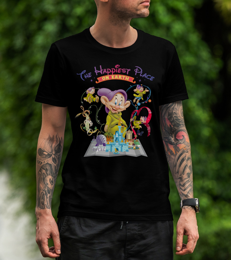 The Happiest Place On Earth Dopey Disney World Magic Kingdom Adventure T-Shirt