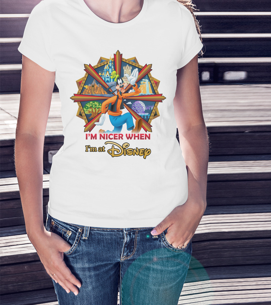 I'm Nicer When I'm At Disney Goofy T-Shirt