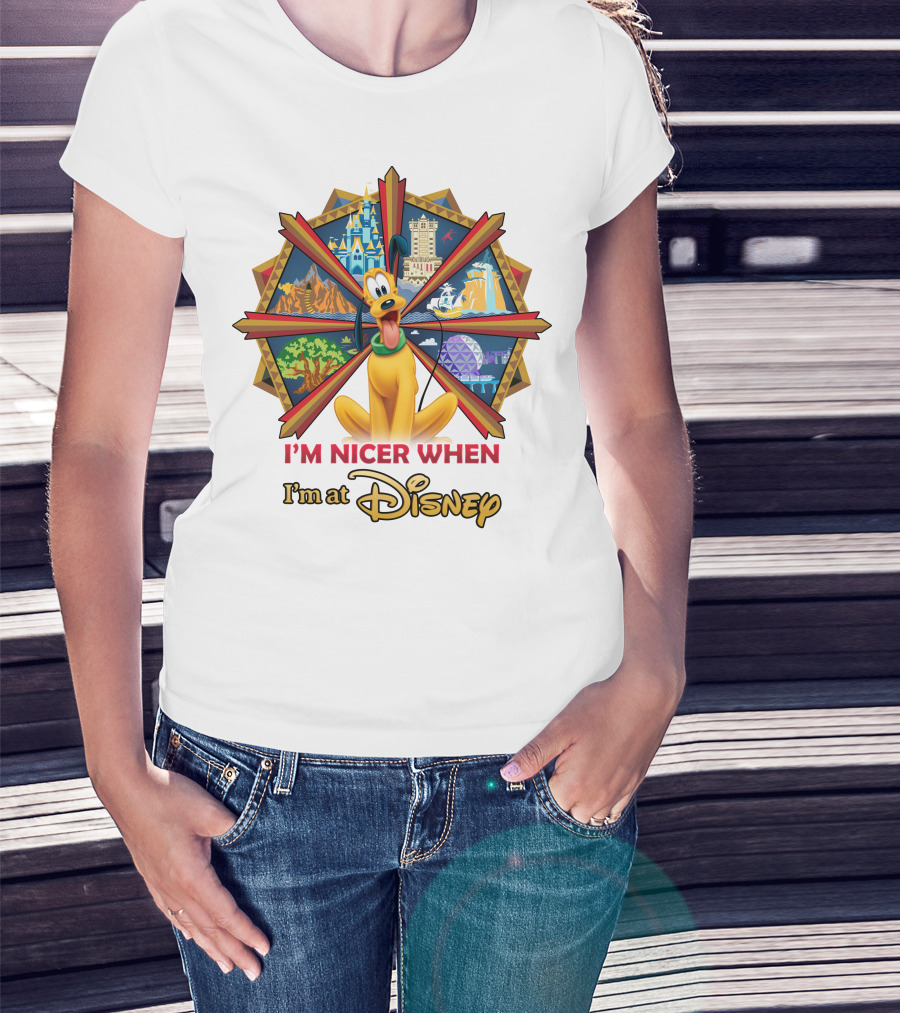 I'm Nicer When I'm At Disney Pluto T-Shirt