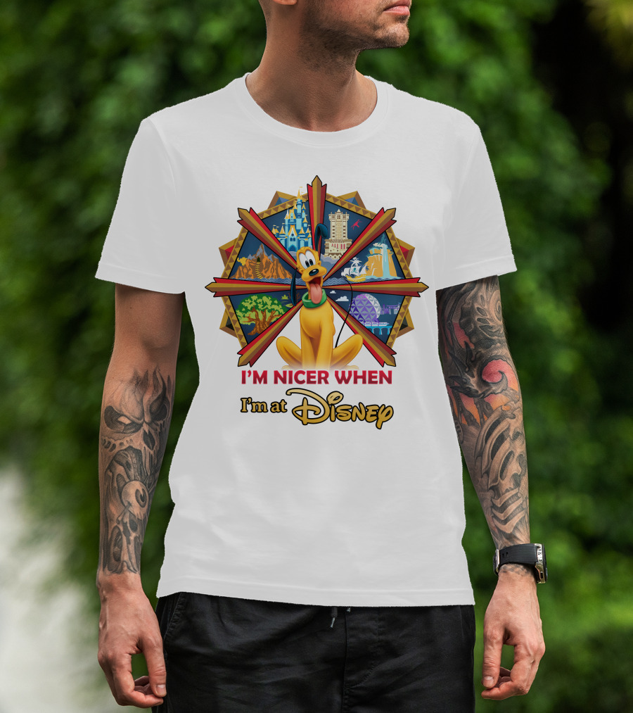 I'm Nicer When I'm At Disney Pluto T-Shirt