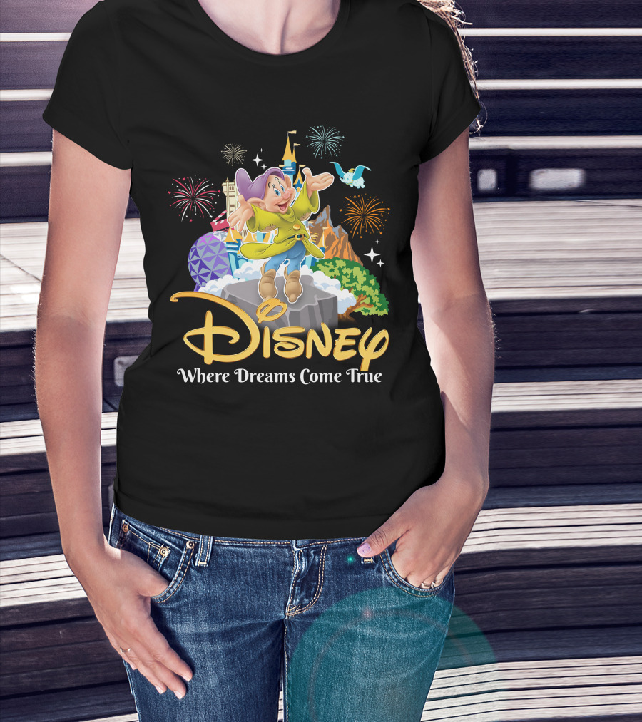 Disney Dopey Where Dreams Come True Fireworks Adventure T-Shirt