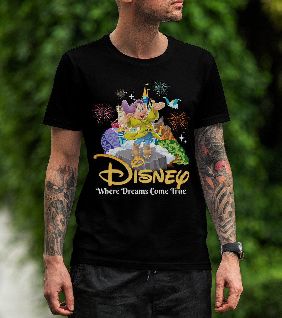 Disney Dopey Where Dreams Come True Fireworks Adventure T-Shirt