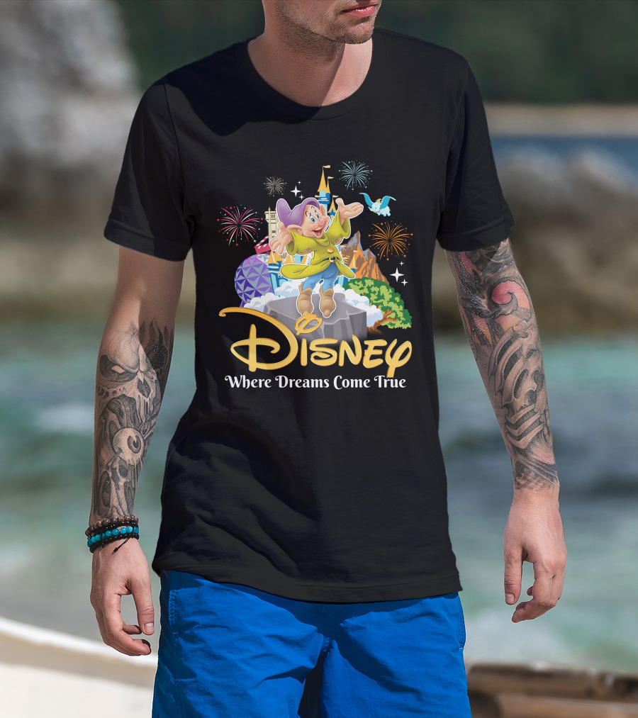 Disney Dopey Where Dreams Come True Fireworks Adventure T-Shirt