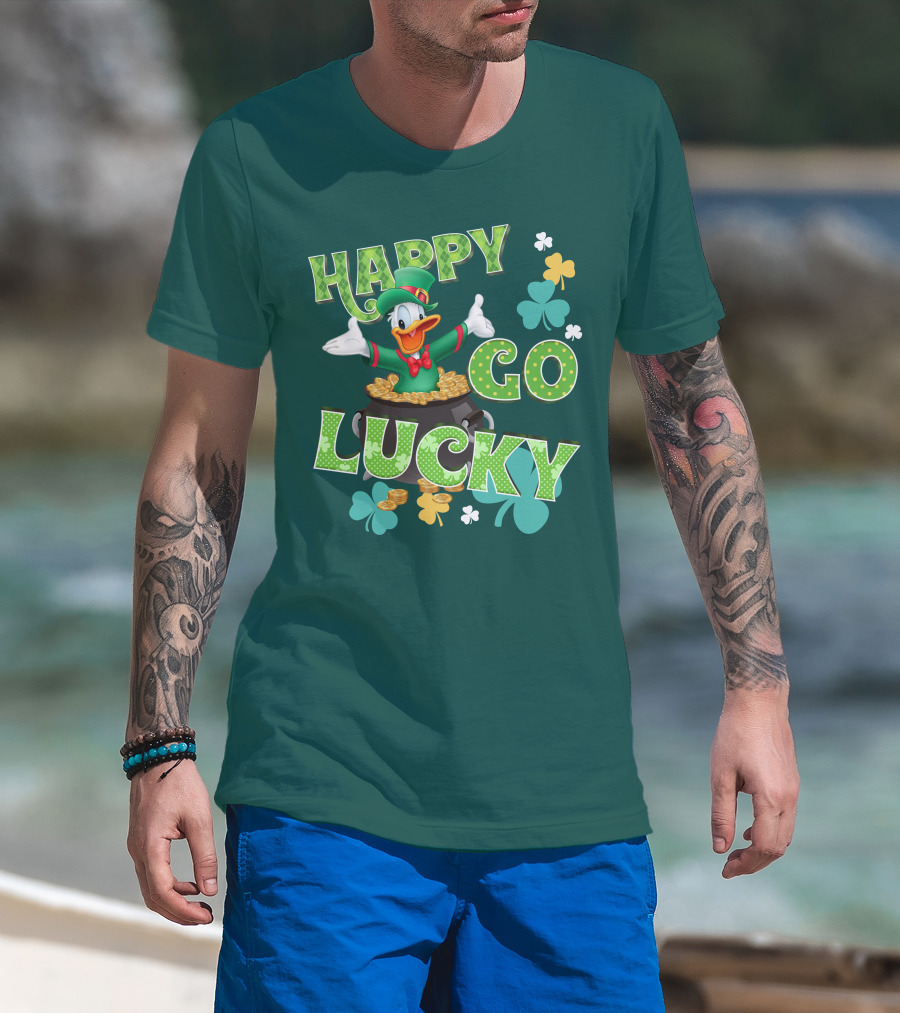 Happy Go Lucky Donald Duck St. Patrick's Day T-Shirt