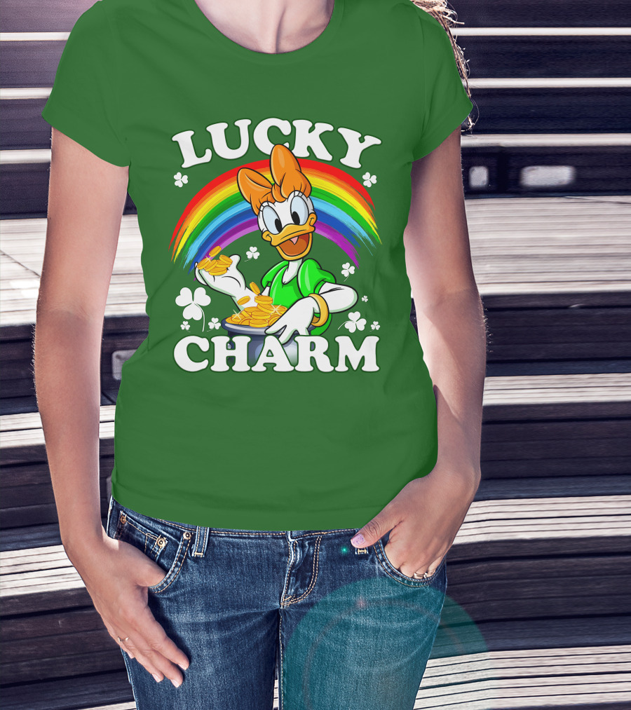 Lucky Charm Daisy Rainbow Gold Coins Shamrocks T-Shirt
