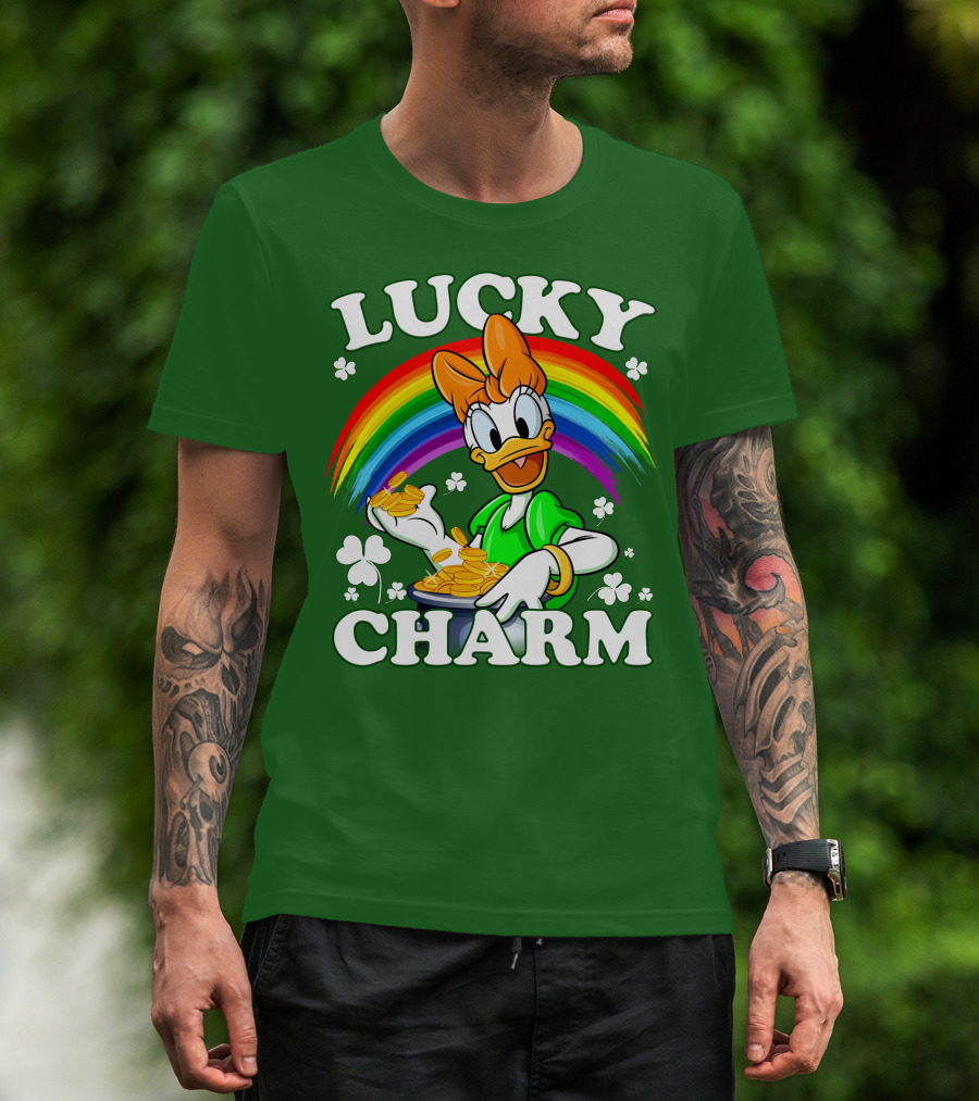 Lucky Charm Daisy Rainbow Gold Coins Shamrocks T-Shirt