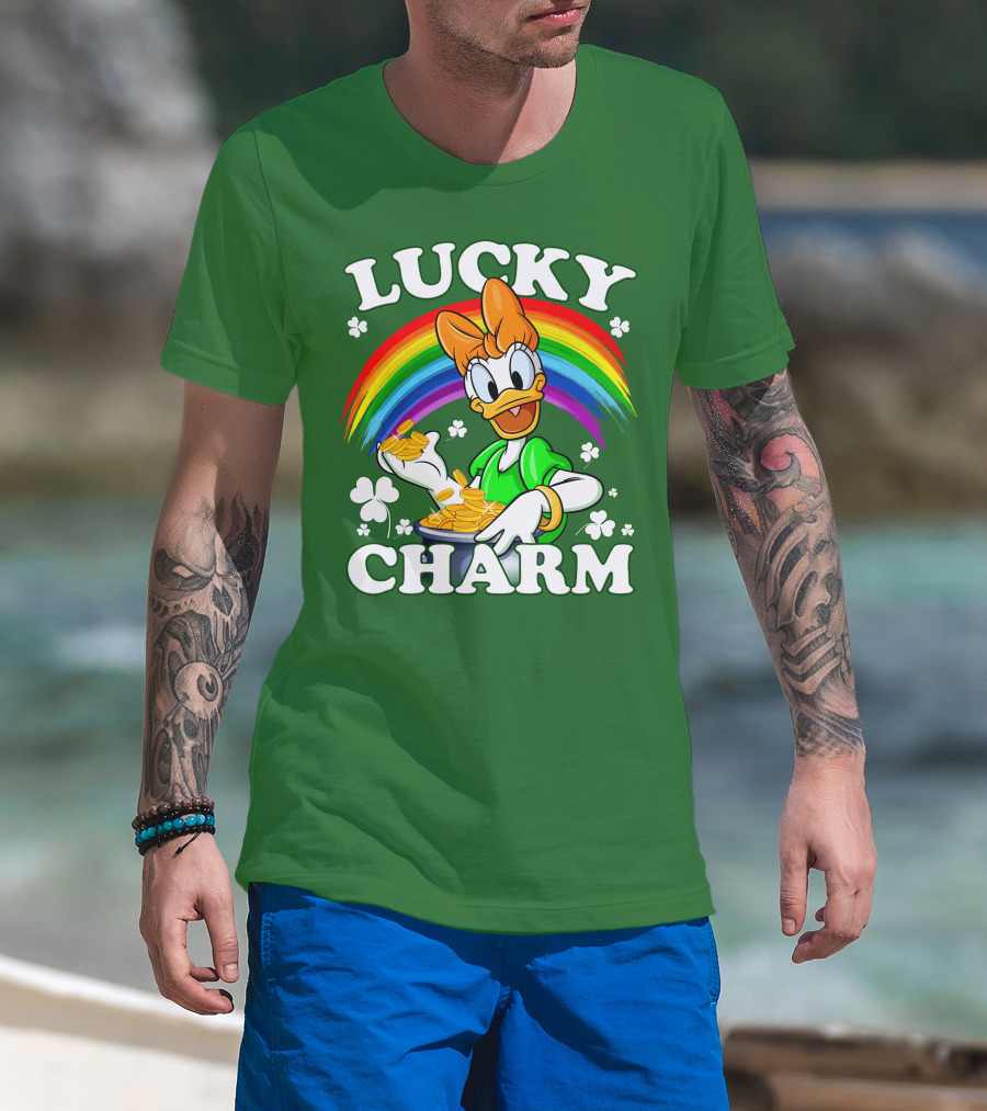 Lucky Charm Daisy Rainbow Gold Coins Shamrocks T-Shirt
