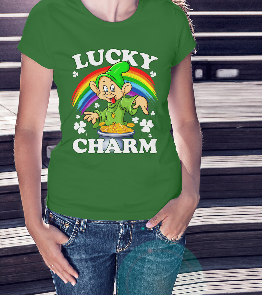 Lucky Charm Dopey Rainbow Gold Coins Shamrocks T-Shirt