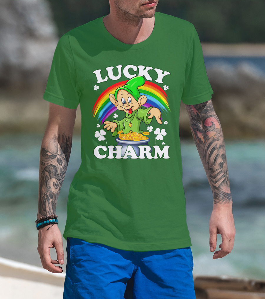 Lucky Charm Dopey Rainbow Gold Coins Shamrocks T-Shirt