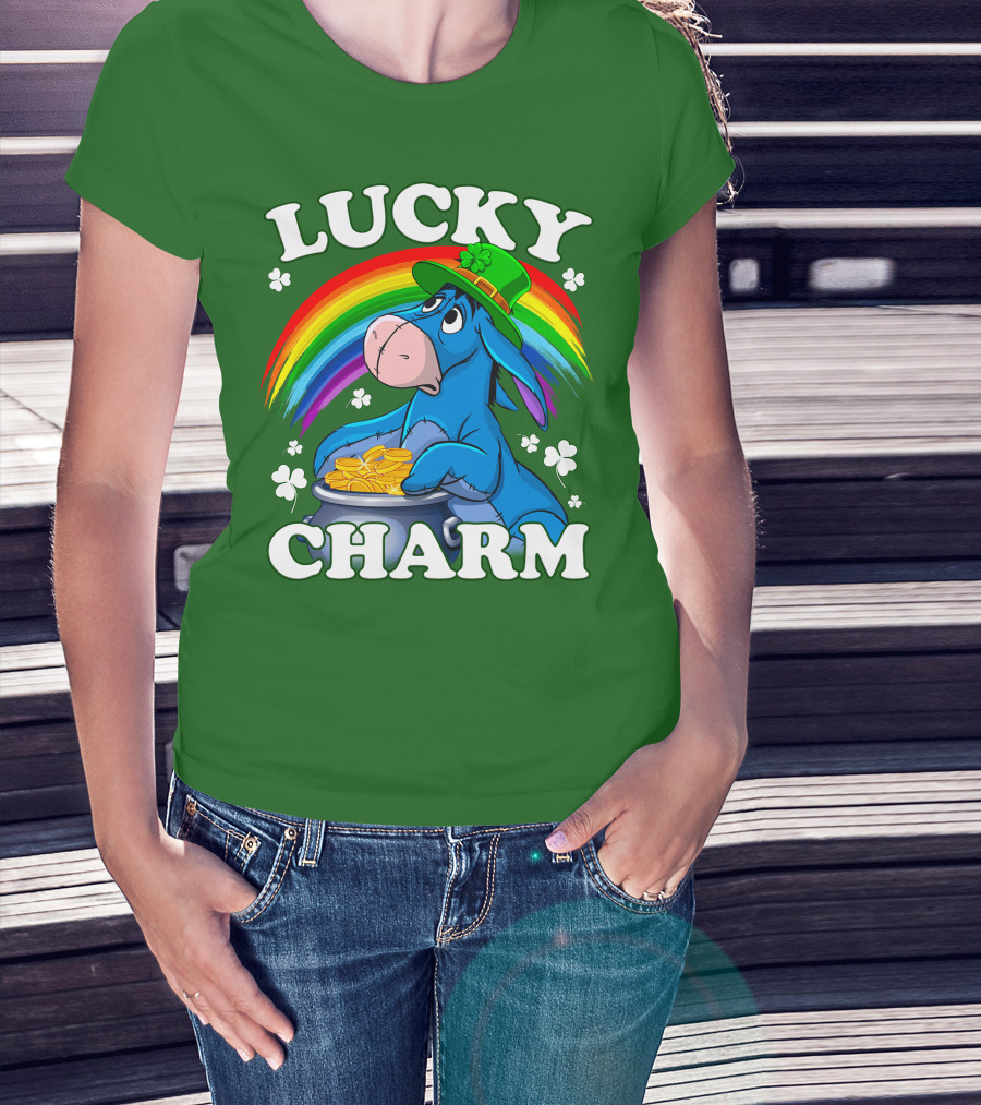 Lucky Charm Eeyore Rainbow St. Patrick's Day T-Shirt