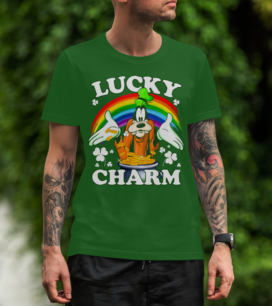 Lucky Charm Goofy Rainbow Gold Coins Shamrocks T-Shirt