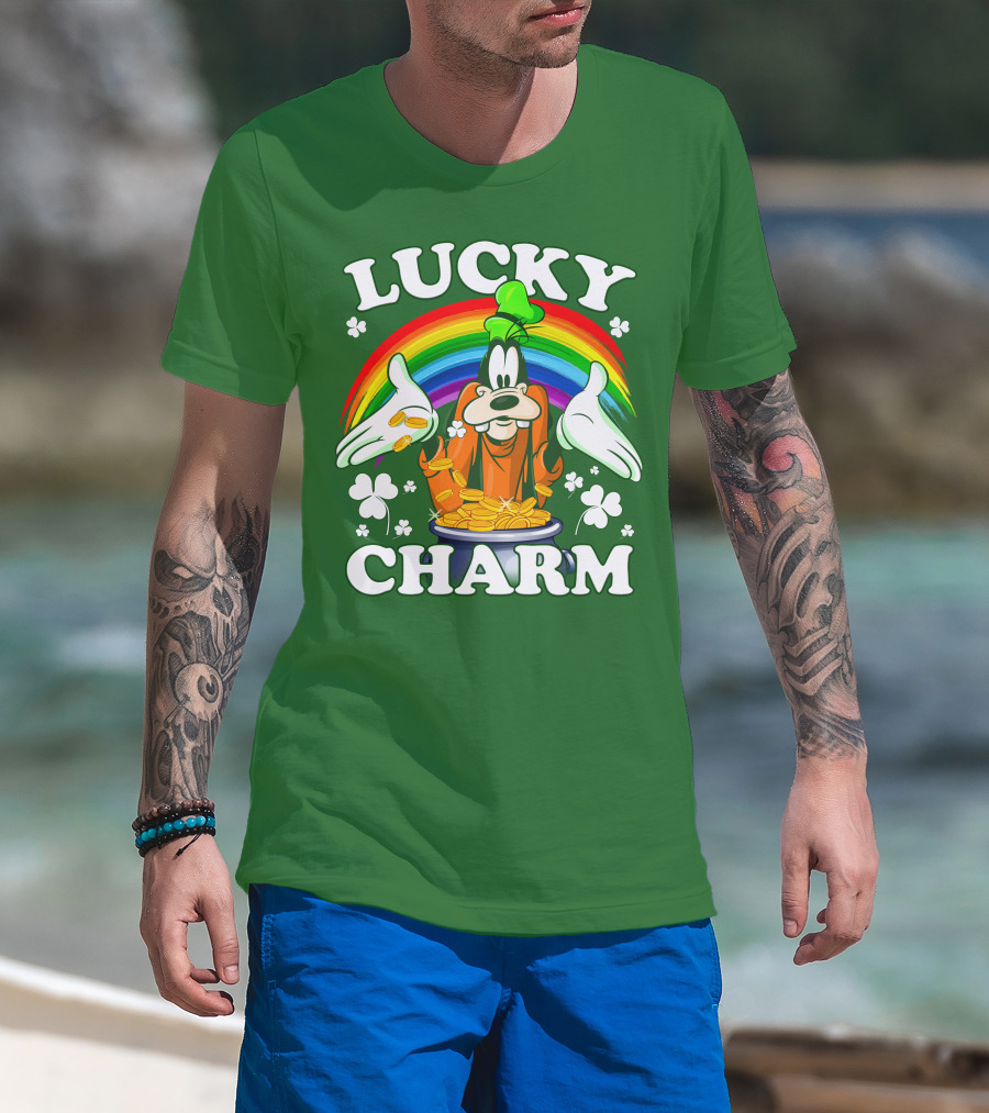 Lucky Charm Goofy Rainbow Gold Coins Shamrocks T-Shirt