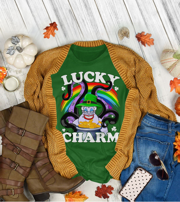 Lucky Charm Ursula Rainbow Coins Shamrocks T-Shirt