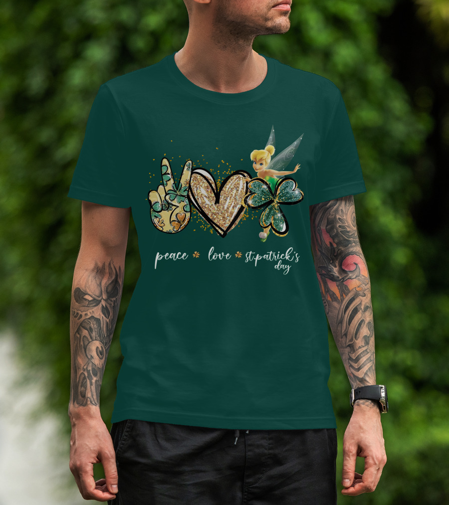 Peace Love St. Patrick's Day Tinkerbell T-Shirt