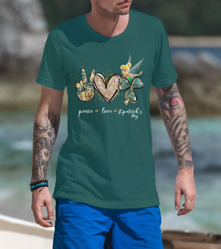 Peace Love St. Patrick's Day Tinkerbell T-Shirt