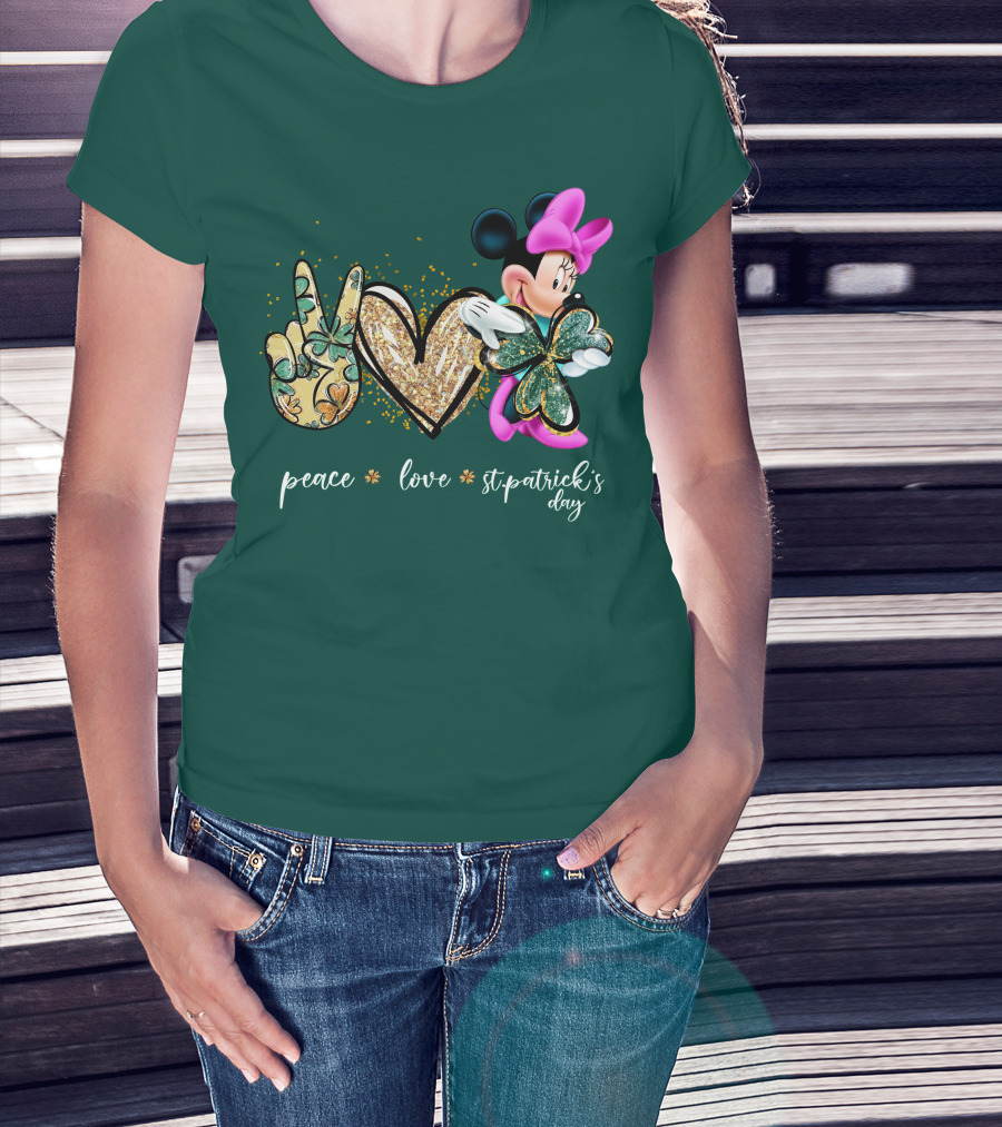Peace Love St. Patrick's Day Minnie T-Shirt