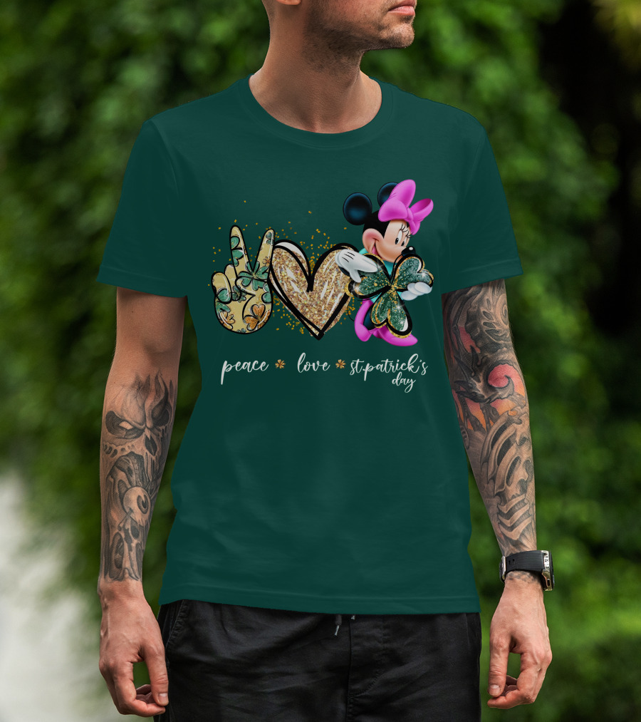Peace Love St. Patrick's Day Minnie T-Shirt