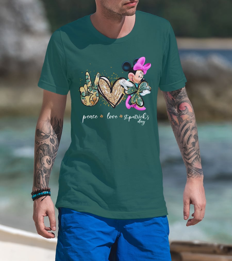 Peace Love St. Patrick's Day Minnie T-Shirt