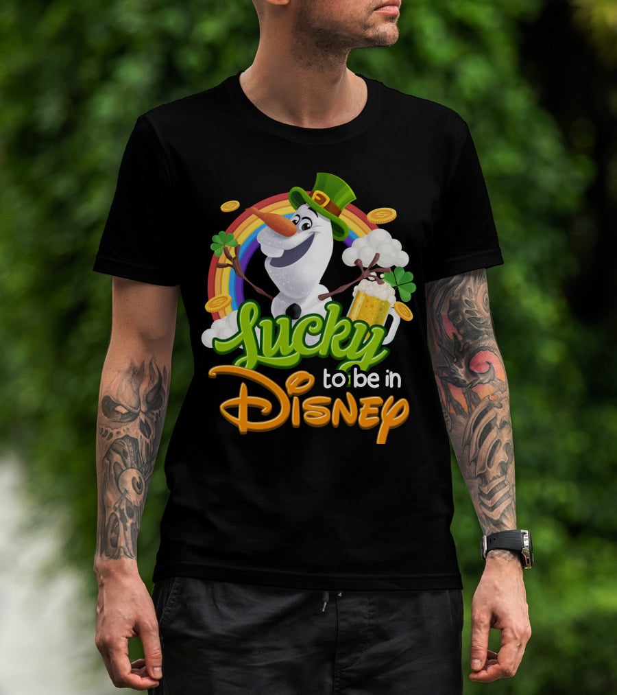 Lucky To Be In Disney Olaf St. Patrick's Day Rainbow Celebration T-Shirt
